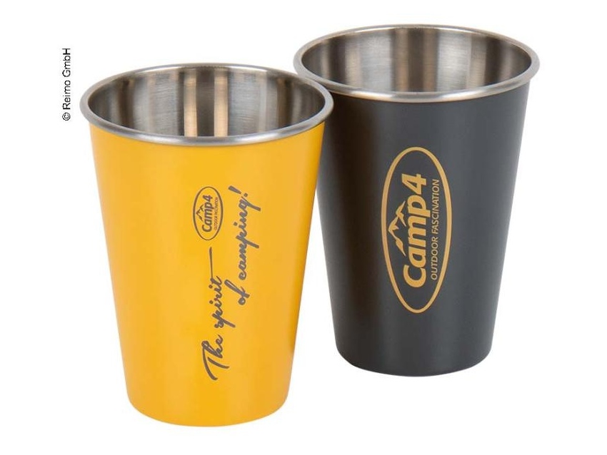 Lot de 2 tasses en acier inoxydable