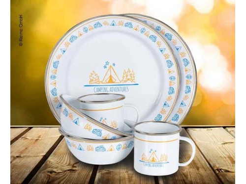 Set assiettes et mug &quot;Holiday Travel&quot; pour 4 personnes