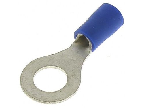 Cosse ronde électrique oeillet M8 bleue