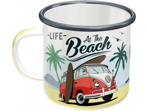 Tasse en émail. Nostalgic-Art. Volkswagen Life at the Beach