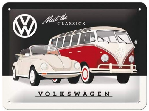 Plaque émaillé 15X20cm. Collection Volkswagen Meet the Classics