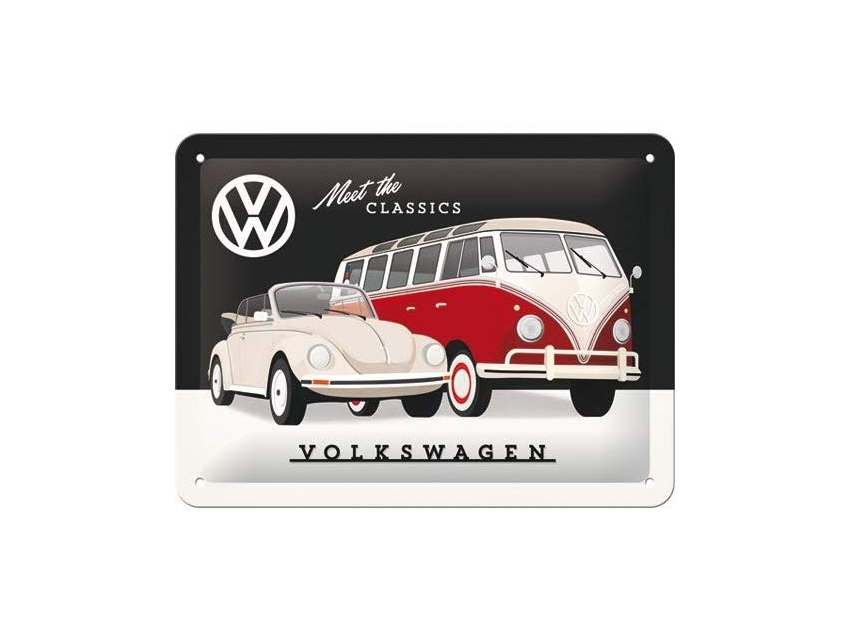 Plaque émaillé 15X20cm. Collection Volkswagen Meet the Classics