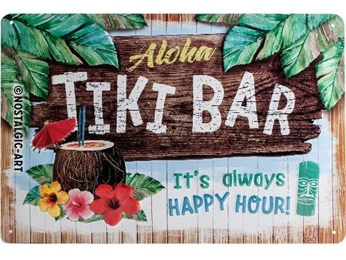 Plaque émaillé 20X30cm. Collection Aloha Tiki Bar.