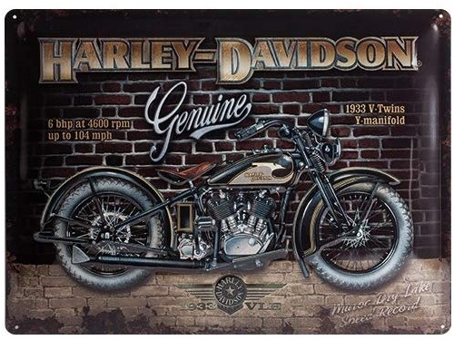 Plaque émaillée 30X40 cm. Collection Harley-Davidson.