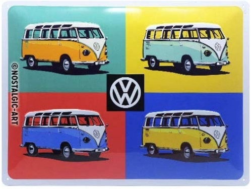 Plaque émaillée 30X40 cm. Collection Volkswagen Multicolor