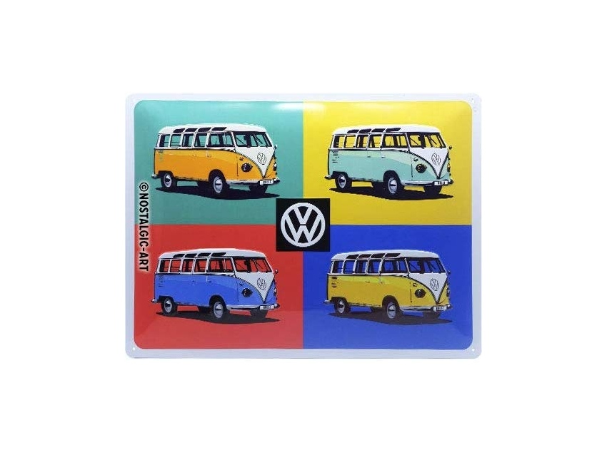 Plaque émaillée 30X40 cm. Collection Volkswagen Multicolor