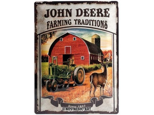 Plaque tôle emboutie décorative 30X40 cm. Collection JOHN DEER