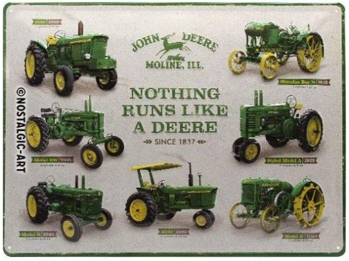 Plaque tôle emboutie décorative 30X40 cm. Collection JOHN DEER