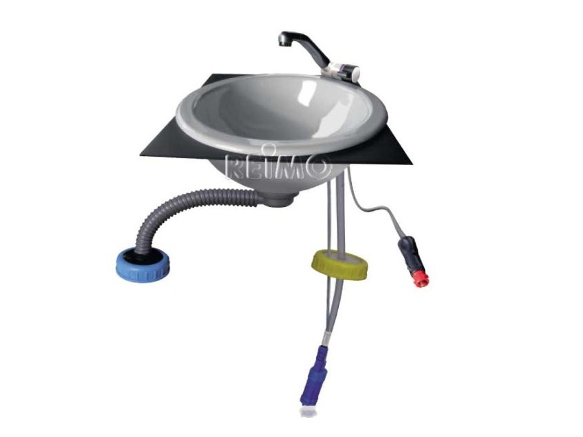 230V Évier en Acier Inox 325x265x150 MM Camping Lavabo + Robinet