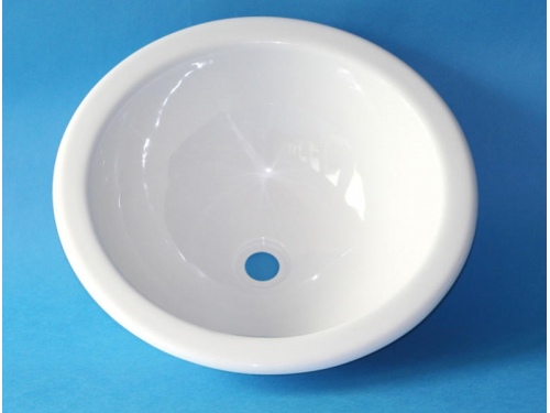 Lavabo encastrable rond en plastique blanc Ø30 cm