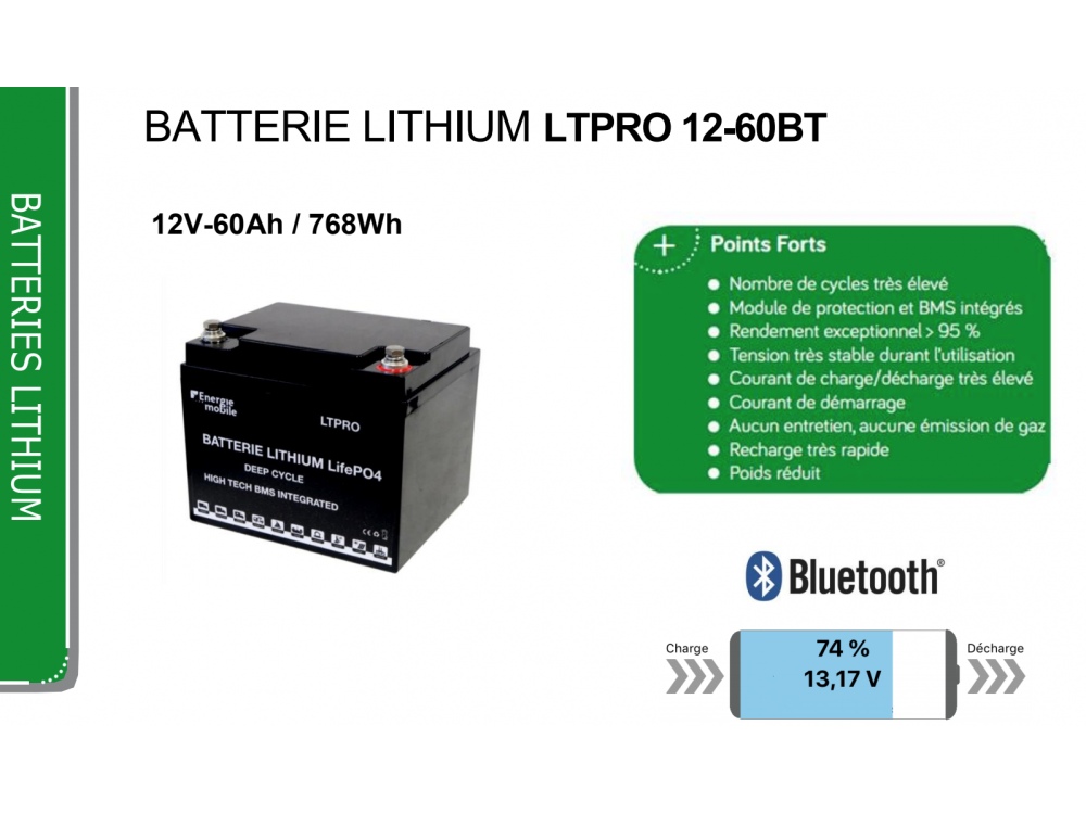 EM Batterie lithium LTPRO 12-60 Ah - 768 Wh