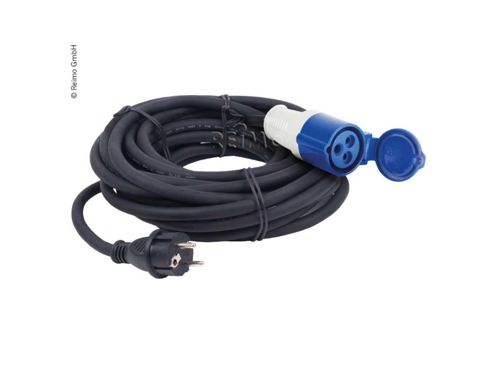 CABLE adaptateur 25m Schuko mâle / Femelle CEE