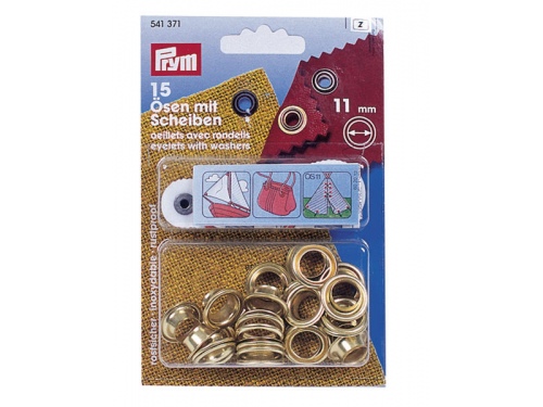 Oreillets laiton + rondelles 11mm - KIT DE 15 PIECES