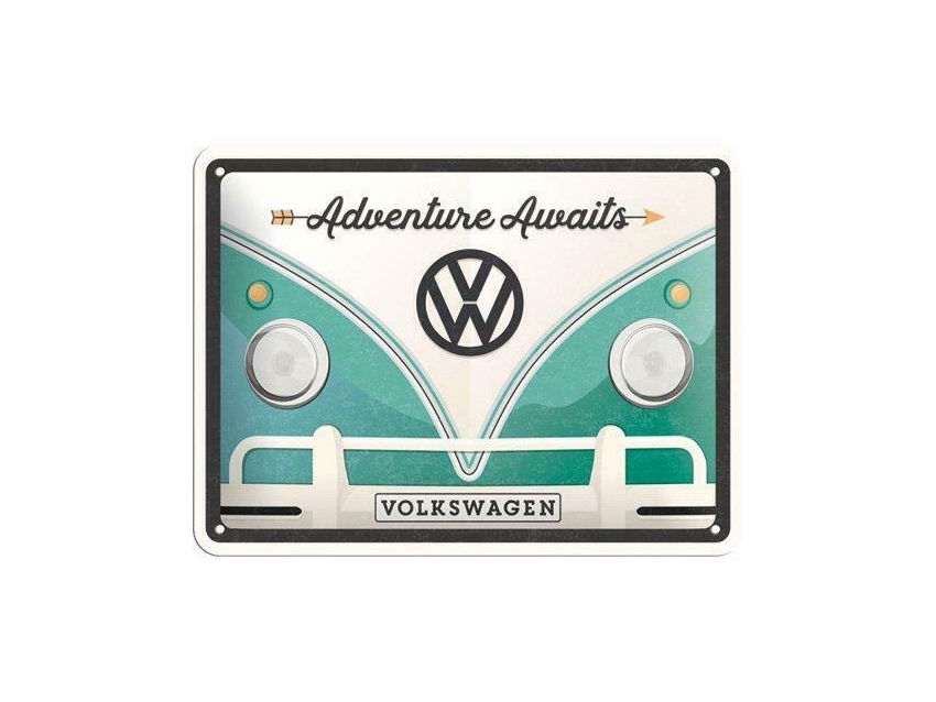 Plaque émaillée 15X20 cm. Collection Volkswagen Adventure Awaits