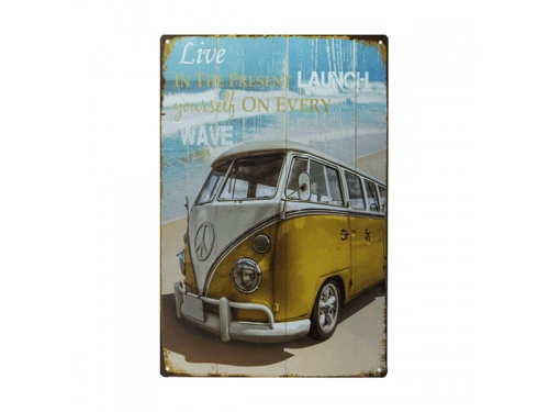 Plaque tôle emboutie décorative 20X30 cm. Collection VW Vintage.