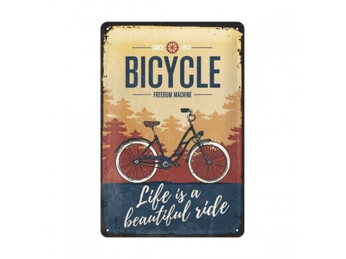 Plaque tôle emboutie décorative 20 X 30 cm. Collection Bicycle