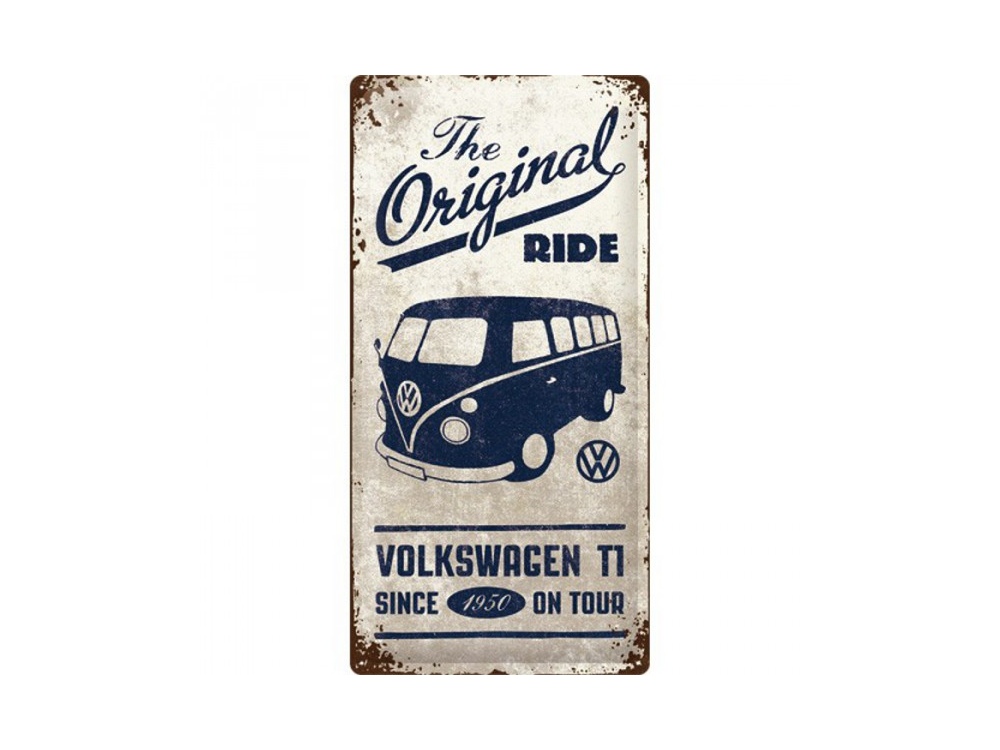 Plaque tôle emboutie décorative 50 X 25 cm. Collection Volkswagen Original  Ride.