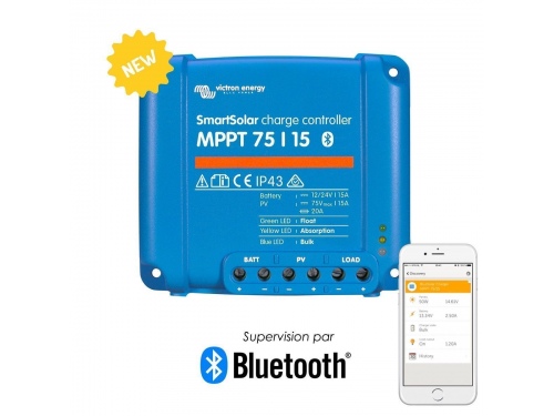 RÉGULATEUR DE CHARGE SOLAIRE SMARTSOLAR MPPT 75/15 (12/24V) - VICTRON ENERGY