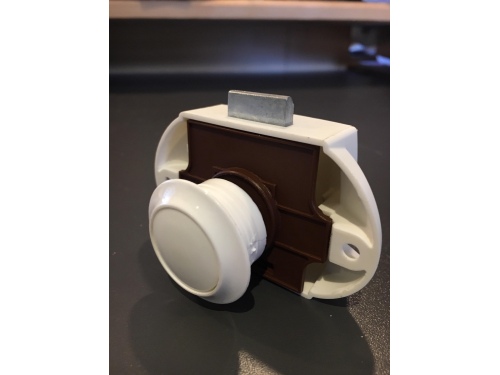 Push lock blanc 15 mm