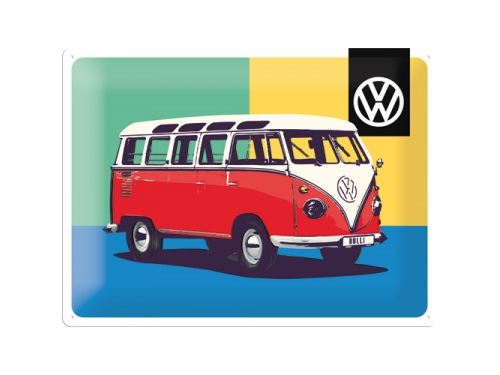 Plaque tôle emboutie décorative 30 X 40 cm. Collection Volkswagen Bulli Spécial Edition