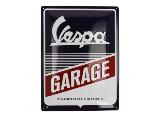 Plaque émaillée 30 X 40 cm. Collection Vespa Garage
