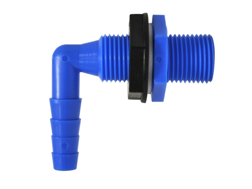 Raccord d’eau coudé – Diamètre 10 et 12 mm plastique bleu