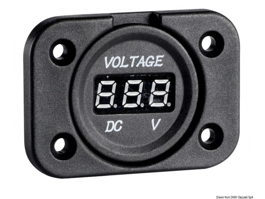 Voltmètre numérique à DEL étanche - 12V