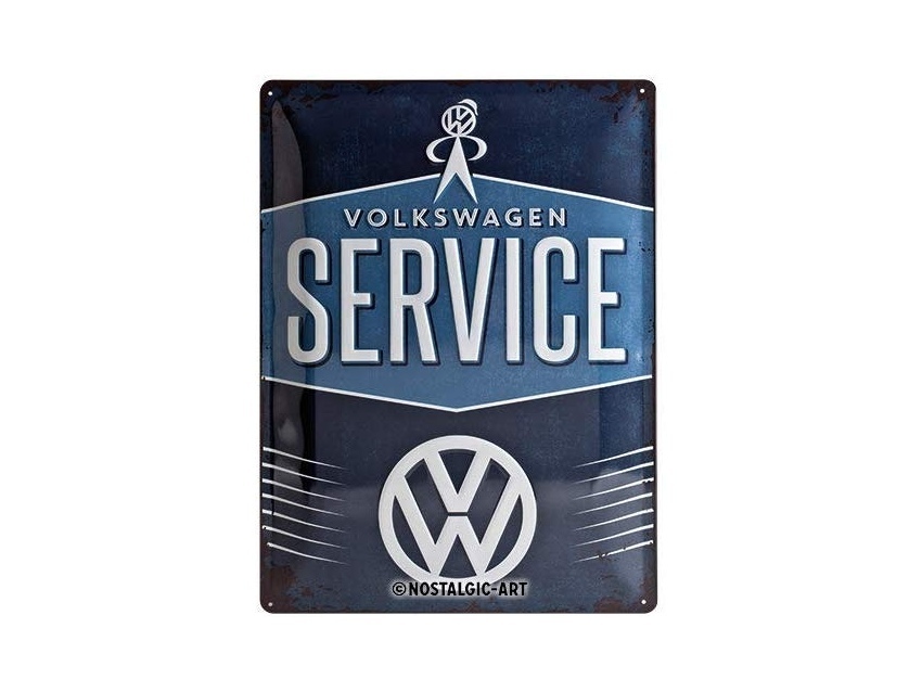Plaque émaillée 15X20cm. Collection Volkswagen Service