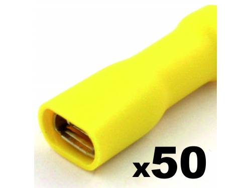 Cosse clip électrique JAUNE femelle 6,3mm isolée