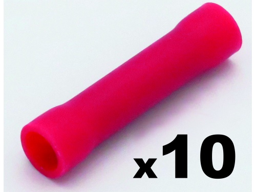 Cosse tube électrique rouge - lot de 10