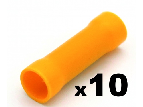 Cosse tube électrique jaune - lot de 10