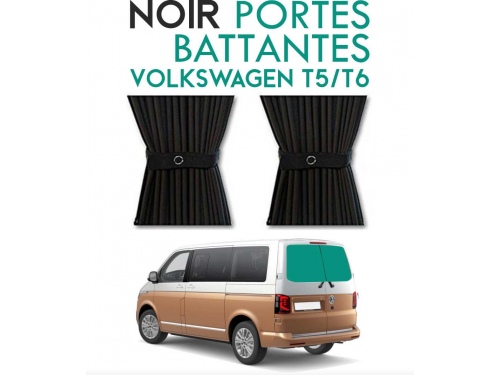 Porte battantes arrières. Rideaux occultant noir sur rail pour Volkswagen Transporter T5 T6