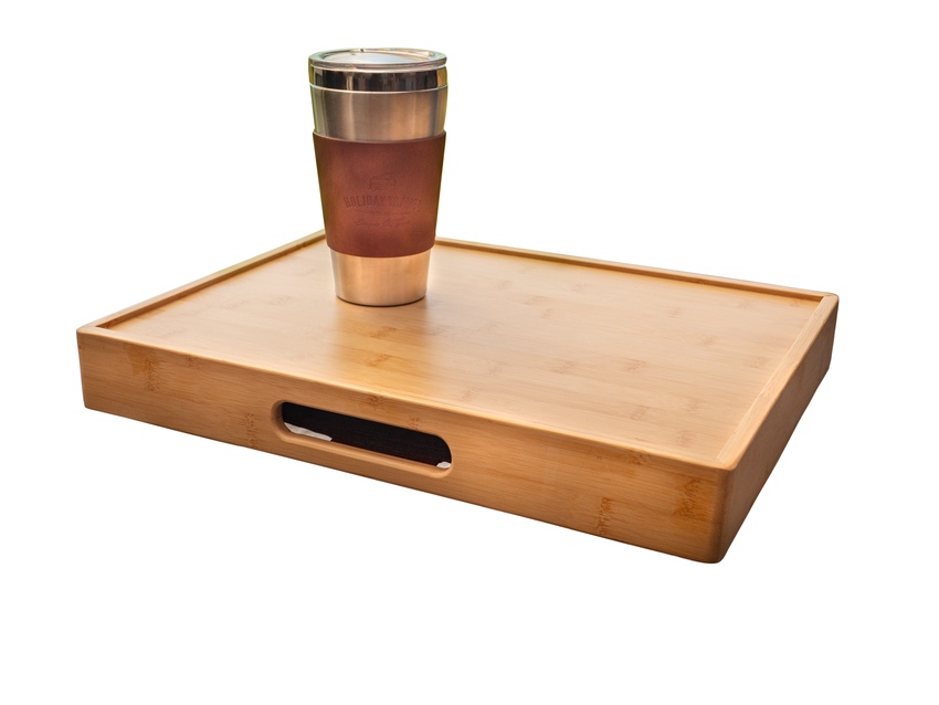 Plateau de table en bambou "HOLIDAY TRAVEL" 43 x 32 cm