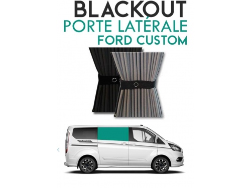 Porte Latérale Droit. Rideaux occultant gris noir sur rail pour Ford Custom