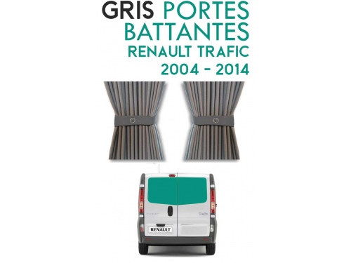 Portes battantes. Rideaux occultant gris sur rail pour Renault Trafic 2 (2004-2014)