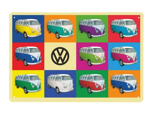 Plaque émaillée 20 x 30 cm. Collection Volkswagen MULTICOLOR