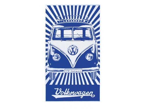 SERVIETTE DE PLAGE  VW T1 BUS BEACH BLEU