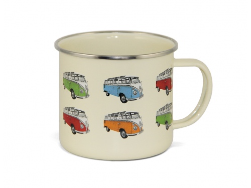 MUG  émaillé Volkswagen T1 BUS PARADE/BEIGE