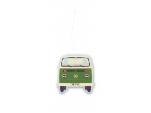 Volkswagen combi vw T2 vert en horloge miniature sur socle 01