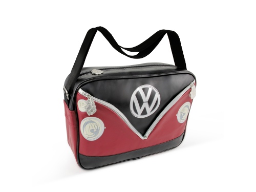 SAC À BANDOULIÈRE VINTAGE COMBI VW T1 - ROUGE ET NOIR