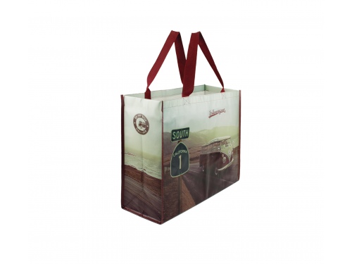 Sac cabas réutilisable VW Bus Highway 1 rouge et blanc