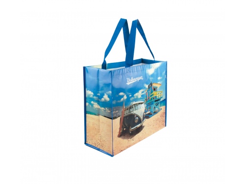 Sac cabas réutilisable VW Bus BEACH LIFE bleu
