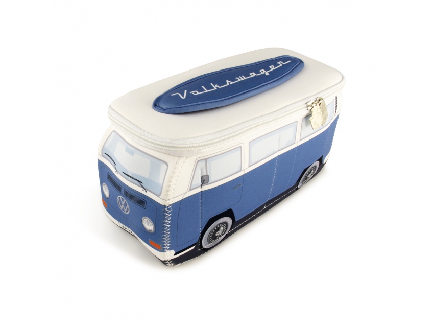 Trousse de toilette retro en forme du VW T2 BUS 3D BLEU