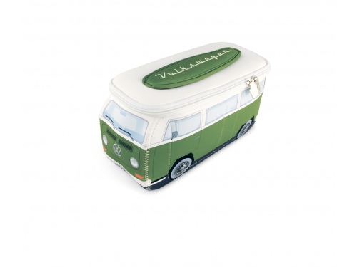 Trousse de toilette retro en forme du VW T2 BUS 3D VERT