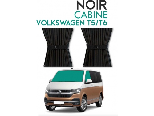 Rideaux de cabine occultant noir pour Volkswagen Transporter T5 T6