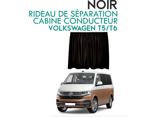 Rideau de séparation cabine conducteur occultant noir pour Volkswagen Transporter T5 T6