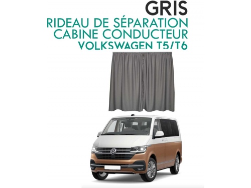 Rideau de séparation cabine conducteur occultant gris pour Volkswagen Transporter T5 T6