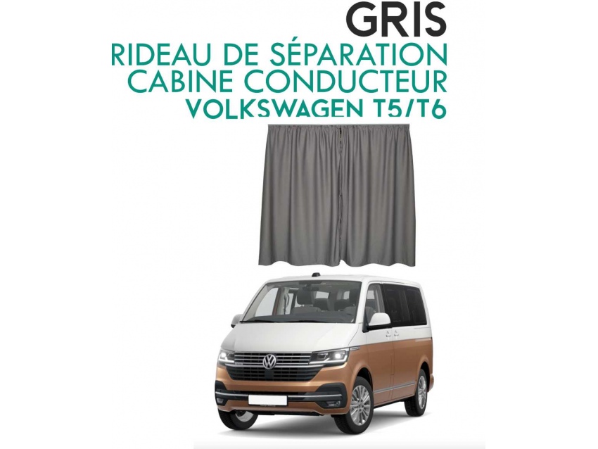 Rideau de séparation cabine conducteur occultant noir pour Volkswagen Transporter T5 T6