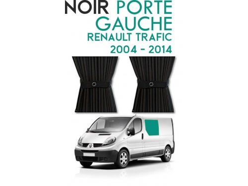 Latérale gauche. Rideaux occultant noir sur rail pour Renault Trafic 2 (2004-2014)