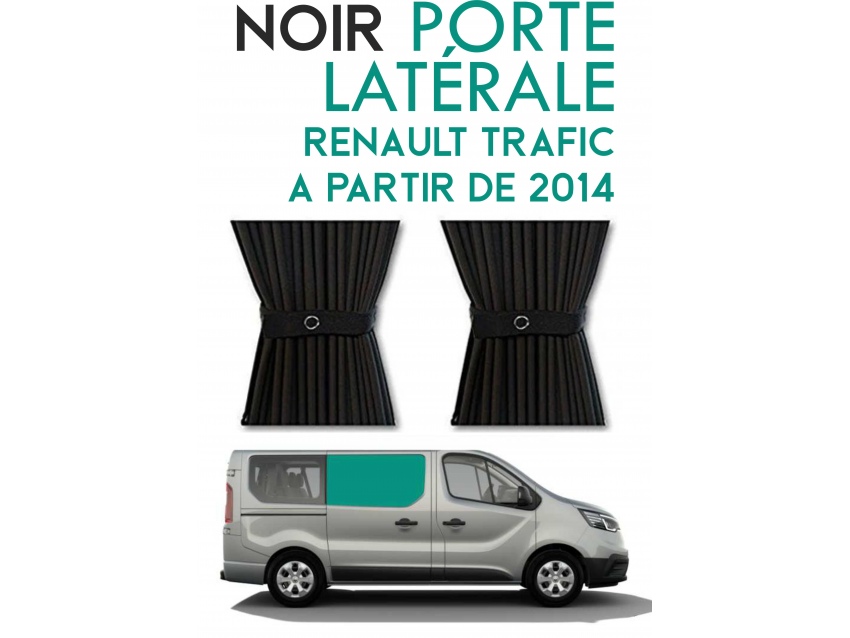 Porte latérale droit. Rideaux occultant noir sur rail pour Renault Trafic à partir de 2014